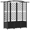 vidaXL Magasított Ágy Trellis-szel és Tetővel Fekete 163 x 40 x 138 cm