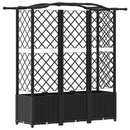 vidaXL Magasított Ágy Trellis-szel és Tetővel Fekete 163 x 40 x 138 cm
