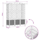 vidaXL Magasított Ágy Trellis-szel és Tetővel Fekete 163 x 40 x 138 cm