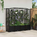vidaXL Magasított Ágy Trellis-szel és Tetővel Fekete 204 x 40 x 138 cm