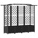 vidaXL Magasított Ágy Trellis-szel és Tetővel Fekete 204 x 40 x 138 cm