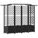 vidaXL Magasított Ágy Trellis-szel és Tetővel Fekete 204 x 40 x 138 cm