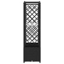 vidaXL Magasított Ágy Trellis-szel és Tetővel Fekete 204 x 40 x 138 cm