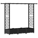 vidaXL Magasított Ágy Trellis-szel és Tetővel Fekete 164 x 40 x 121 cm