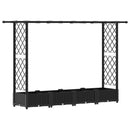 vidaXL Magasított Ágy Trellis-szel és Tetővel Fekete 203 x 40 x 121 cm