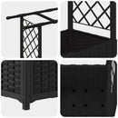 vidaXL Magasított Ágy Trellis-szel és Tetővel Fekete 203 x 40 x 136 cm