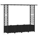 vidaXL Magasított Ágy Trellis-szel és Tetővel Fekete 203 x 40 x 136 cm
