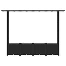 vidaXL Magasított Ágy Trellis-szel és Tetővel Fekete 203 x 40 x 136 cm