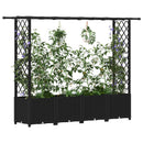 vidaXL Magasított Ágy Trellis-szel és Tetővel Fekete 203 x 40 x 136 cm