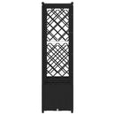 vidaXL Magasított Ágy Trellis-szel és Tetővel Fekete 203 x 40 x 136 cm