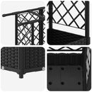 vidaXL Magasított Ágy Trellis-szel és Tetővel Fekete 124 x 40 x 121 cm