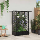 vidaXL Magasított Ágy Trellis-szel és Tetővel Fekete 124 x 40 x 121 cm