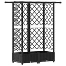vidaXL Magasított Ágy Trellis-szel és Tetővel Fekete 124 x 40 x 121 cm