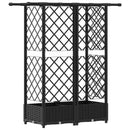 vidaXL Magasított Ágy Trellis-szel és Tetővel Fekete 124 x 40 x 121 cm