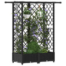 vidaXL Magasított Ágy Trellis-szel és Tetővel Fekete 124 x 40 x 121 cm