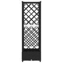 vidaXL Magasított Ágy Trellis-szel és Tetővel Fekete 124 x 40 x 121 cm