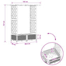 vidaXL Magasított Ágy Trellis-szel és Tetővel Fekete 124 x 40 x 121 cm