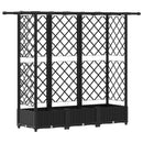vidaXL Magasított Ágy Trellis-szel és Tetővel Fekete 164 x 40 x 121 cm