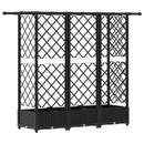 vidaXL Magasított Ágy Trellis-szel és Tetővel Fekete 164 x 40 x 121 cm