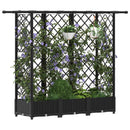 vidaXL Magasított Ágy Trellis-szel és Tetővel Fekete 164 x 40 x 121 cm