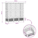 vidaXL Magasított Ágy Trellis-szel és Tetővel Fekete 164 x 40 x 121 cm