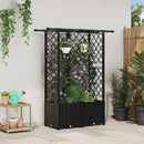 vidaXL Magasított Ágy Trellis-szel és Tetővel Fekete 124 x 40 x 136 cm