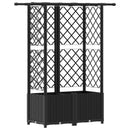 vidaXL Magasított Ágy Trellis-szel és Tetővel Fekete 124 x 40 x 136 cm