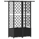 vidaXL Magasított Ágy Trellis-szel és Tetővel Fekete 124 x 40 x 136 cm