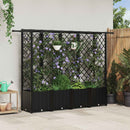 vidaXL Magasított Ágy Trellis-szel és Tetővel Fekete 202 x 40 x 136 cm
