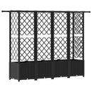 vidaXL Magasított Ágy Trellis-szel és Tetővel Fekete 202 x 40 x 136 cm