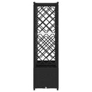 vidaXL Magasított Ágy Trellis-szel és Tetővel Fekete 202 x 40 x 136 cm
