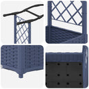 vidaXL Magasított Ágy Trellis-szel és Tetővel Szürke 124 x 40 x 123 cm