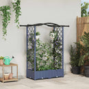 vidaXL Magasított Ágy Trellis-szel és Tetővel Szürke 124 x 40 x 123 cm