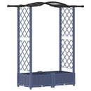 vidaXL Magasított Ágy Trellis-szel és Tetővel Szürke 124 x 40 x 123 cm