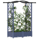 vidaXL Magasított Ágy Trellis-szel és Tetővel Szürke 124 x 40 x 123 cm