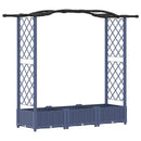 vidaXL Magasított Ágy Trellis-szel és Tetővel Szürke 169 x 40 x 123 cm
