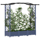vidaXL Magasított Ágy Trellis-szel és Tetővel Szürke 169 x 40 x 123 cm