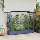 vidaXL Magasított Ágy Trellis-szel és Tetővel Szürke 207 x 40 x 123 cm