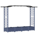 vidaXL Magasított Ágy Trellis-szel és Tetővel Szürke 207 x 40 x 123 cm