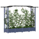 vidaXL Magasított Ágy Trellis-szel és Tetővel Szürke 207 x 40 x 123 cm
