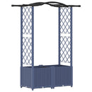 vidaXL Magasított Ágy Trellis-szel és Tetővel Szürke 125 x 40 x 138 cm