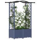 vidaXL Magasított Ágy Trellis-szel és Tetővel Szürke 125 x 40 x 138 cm