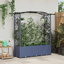 vidaXL Magasított Ágy Trellis-szel és Tetővel Szürke 164 x 40 x 138 cm