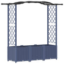 vidaXL Magasított Ágy Trellis-szel és Tetővel Szürke 164 x 40 x 138 cm