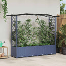 vidaXL Magasított Ágy Trellis-szel és Tetővel Szürke 204 x 40 x 138 cm