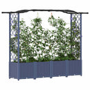 vidaXL Magasított Ágy Trellis-szel és Tetővel Szürke 204 x 40 x 138 cm