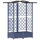 vidaXL Magasított Ágy Trellis-szel és Tetővel Szürke 124 x 40 x 123 cm