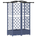 vidaXL Magasított Ágy Trellis-szel és Tetővel Szürke 124 x 40 x 123 cm