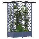 vidaXL Magasított Ágy Trellis-szel és Tetővel Szürke 124 x 40 x 123 cm