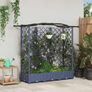 vidaXL Magasított Ágy Trellis-szel és Tetővel Szürke 163 x 40 x 123 cm